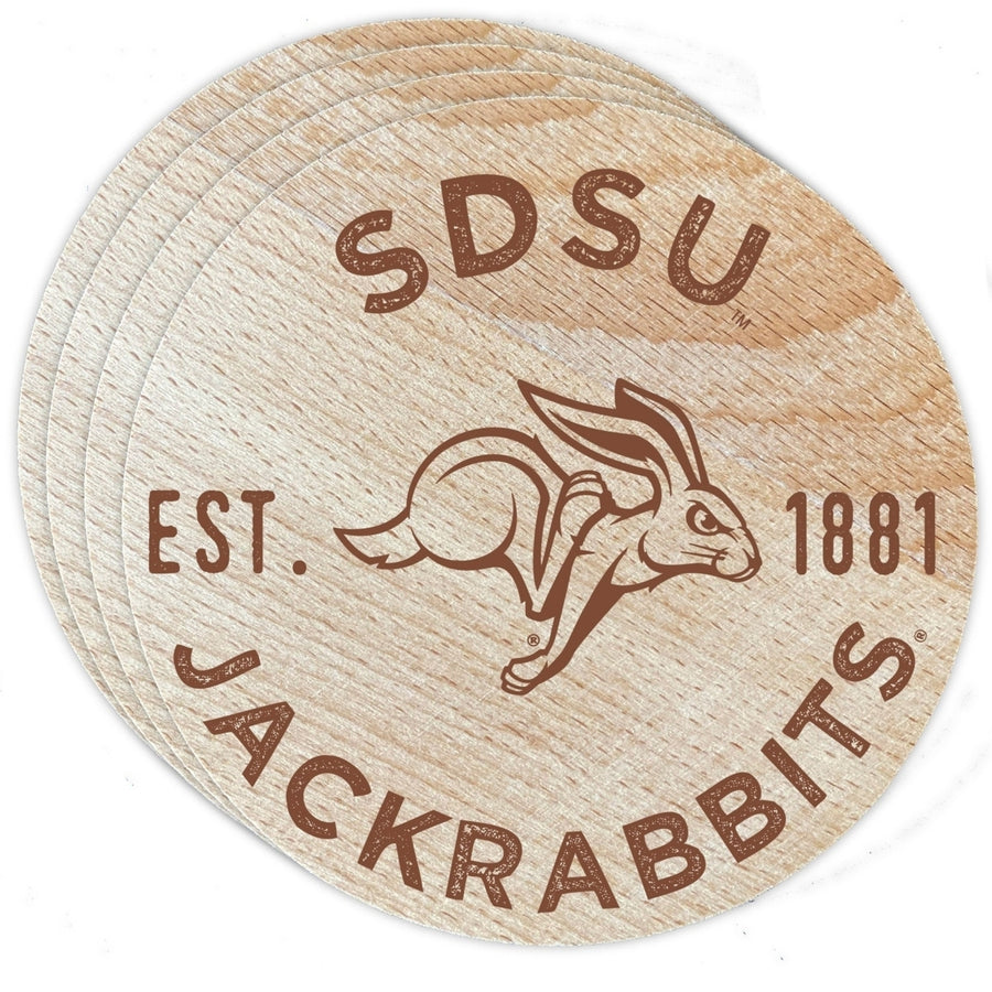 South Dakota State Jackrabbits Officially Licensed Wood Coasters (4-Pack) - Laser Engraved, Never Fade Design Image 1