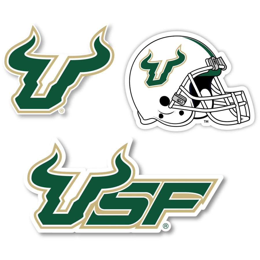 South Florida Bulls 3 Pack 4-Inch Each NCAA Durable School Spirit Vinyl Decal Sticker Image 1