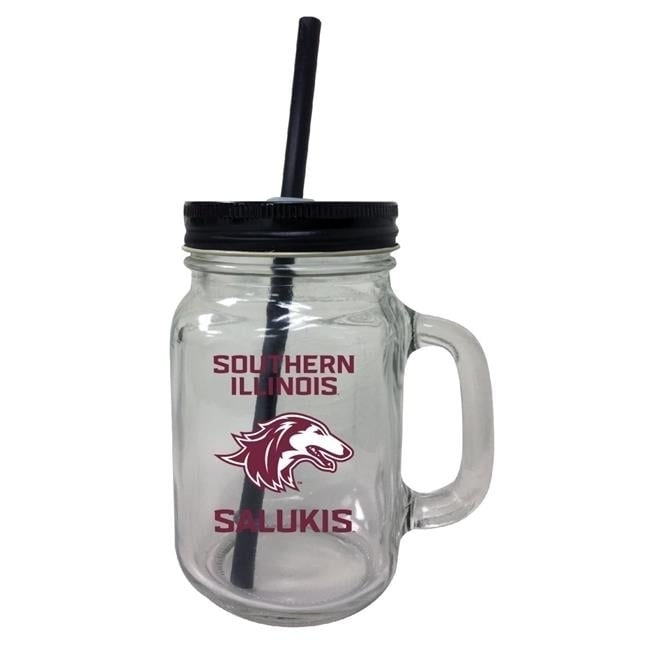 Southern Illinois Salukis 16 oz Mason Jar Glass Image 1