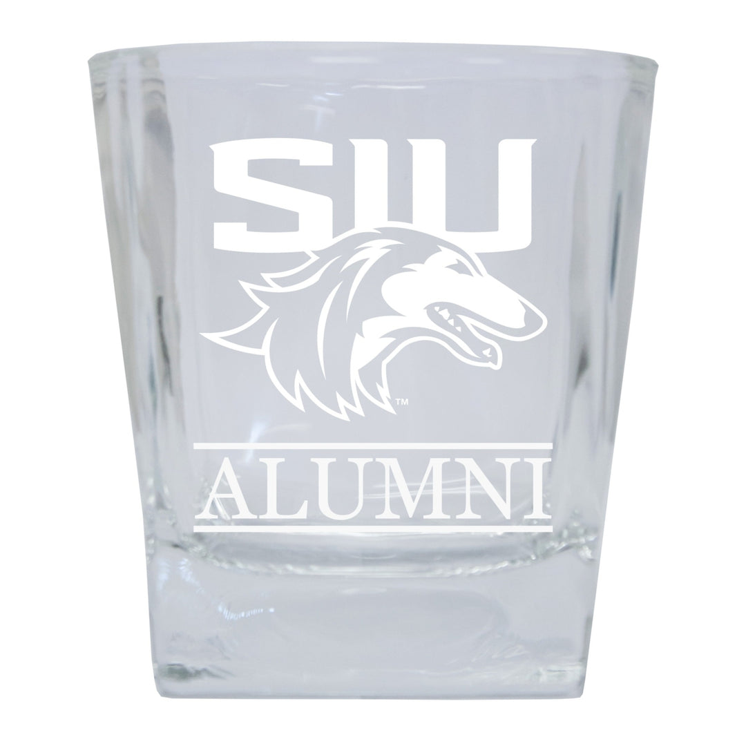 Southern Illinois Salukis 2-Pack Alumni Elegance 10oz Etched Glass Tumbler Image 1