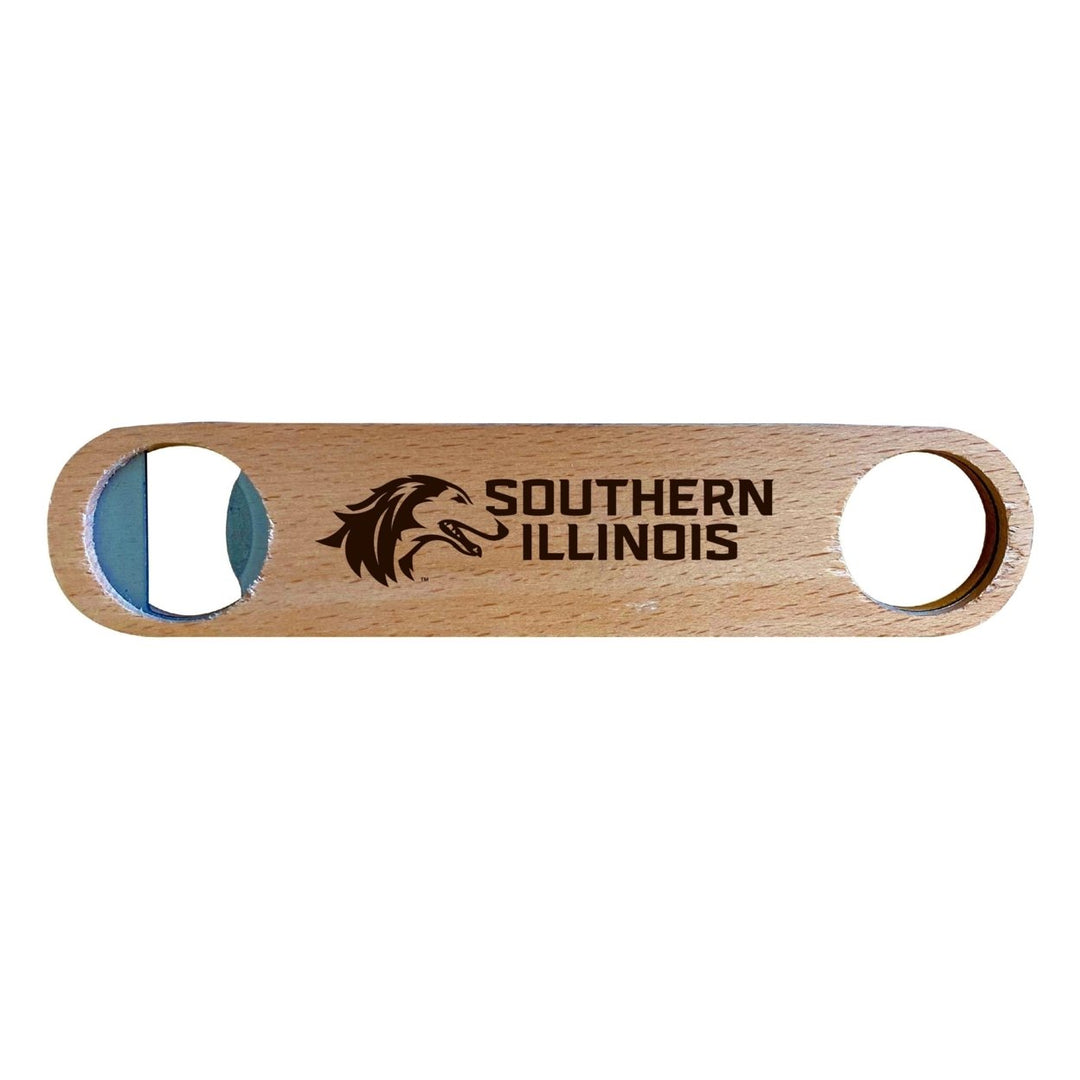 Southern Illinois Salukis NCAA Elegant Laser-Etched Wooden Bottle Opener - Collegiate Bar Accessory Image 1