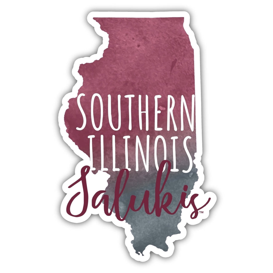 Southern Illinois Salukis 2-Inch on one of its sides Watercolor Design NCAA Durable School Spirit Vinyl Decal Sticker Image 1