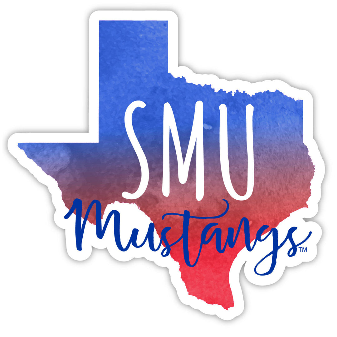 Southern Methodist University 2-Inch on one of its sides Watercolor Design NCAA Durable School Spirit Vinyl Decal Image 1