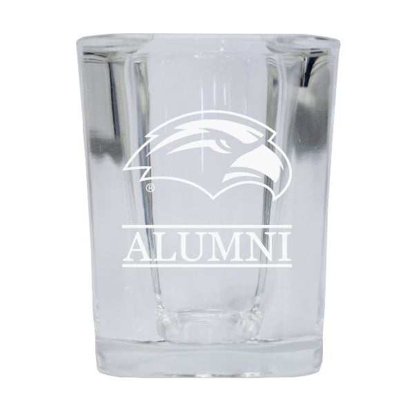 NCAA Southern Mississippi Golden Eagles Alumni 2oz Laser Etched Square Shot Glass Image 1