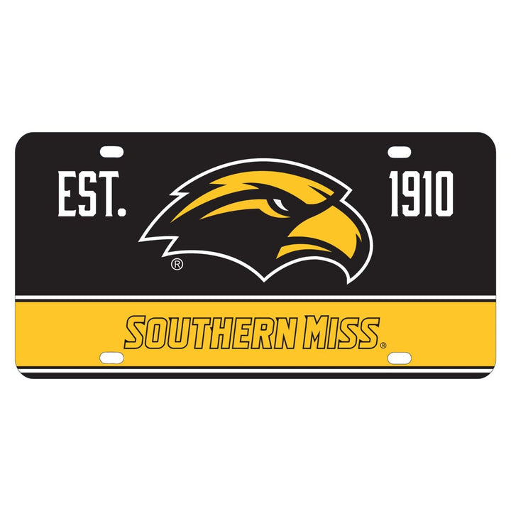 NCAA Southern Mississippi Golden Eagles Metal License Plate - Lightweight, Sturdy and Versatile Image 1