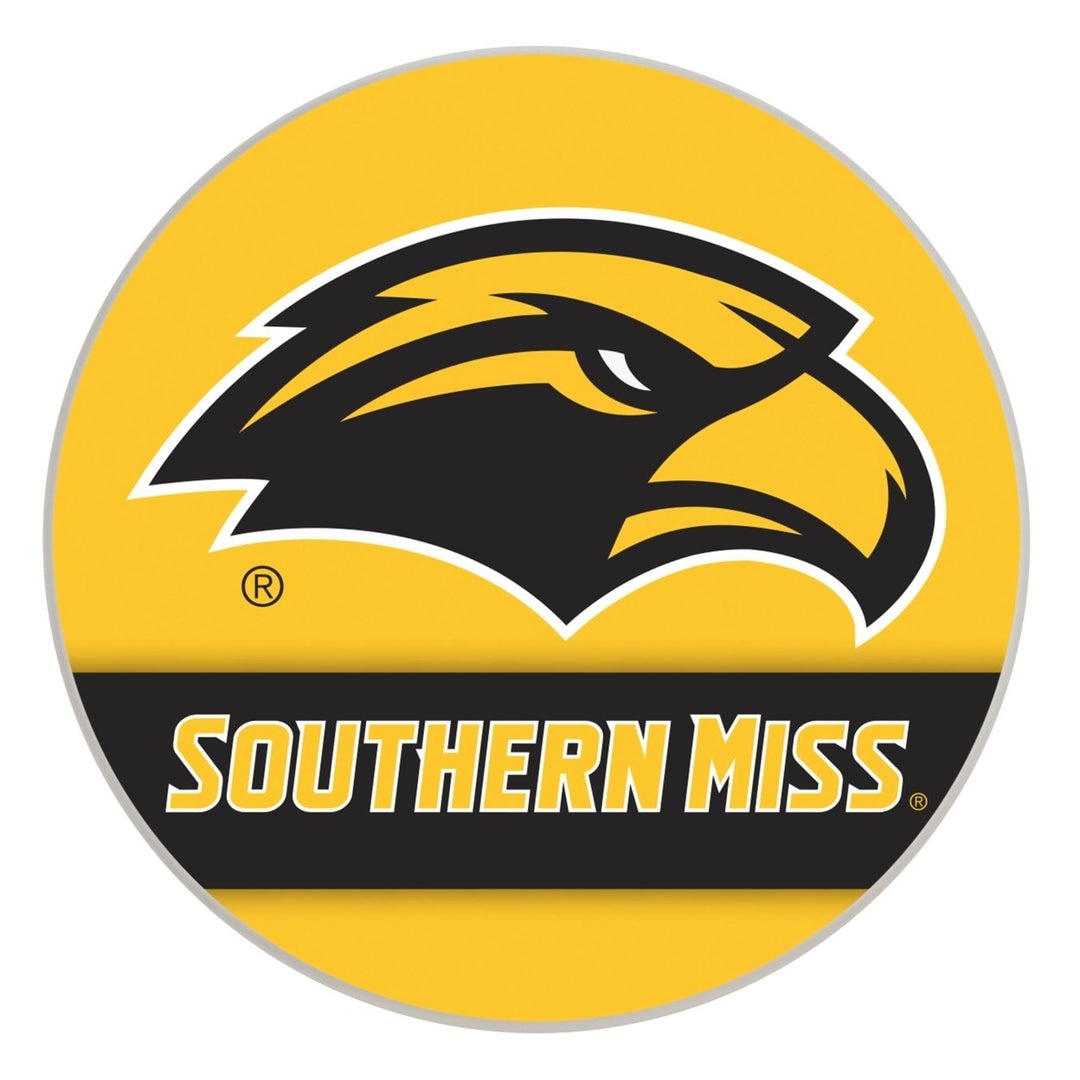 Southern Mississippi Golden Eagles Officially Licensed Paper Coasters (4-Pack) - Vibrant, Furniture-Safe Design Image 1