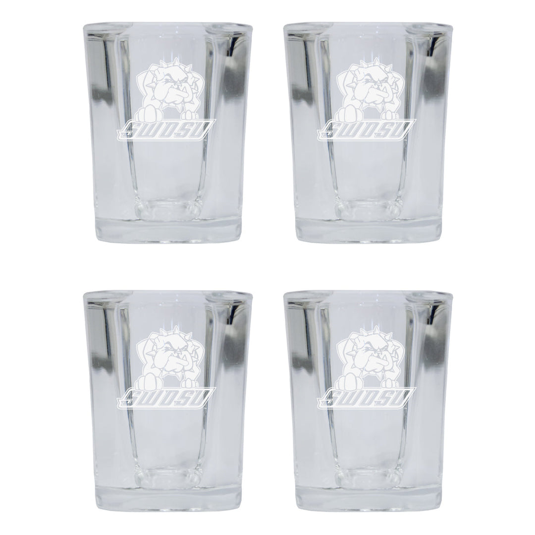 Southwestern Oklahoma State University NCAA Collectors Edition 2oz Square Shot Glass - Laser Etched Logo 4-Pack Image 1