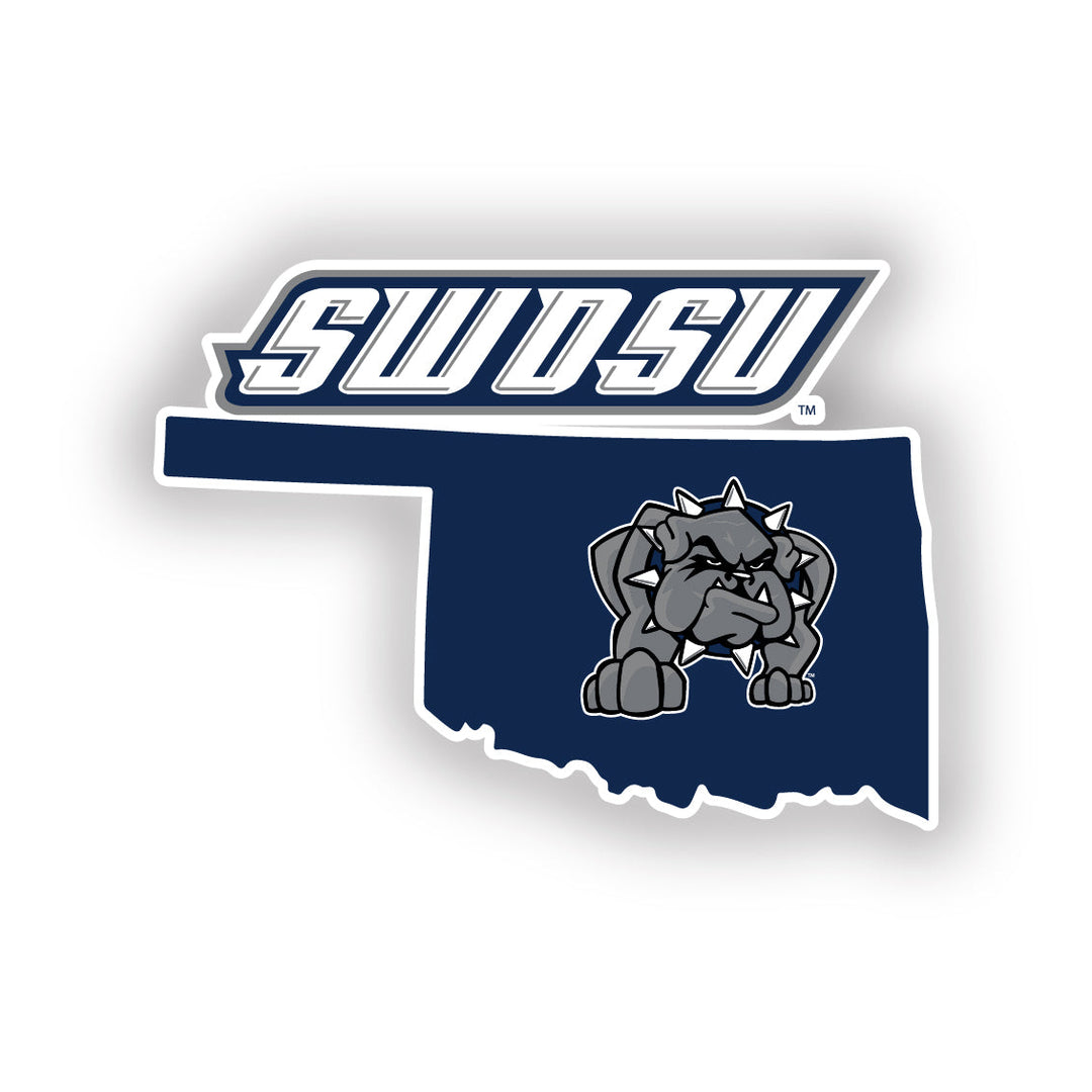 Southwestern Oklahoma State University 4-Inch State Shape NCAA Vinyl Decal Sticker for Fans, Students, and Alumni Image 1