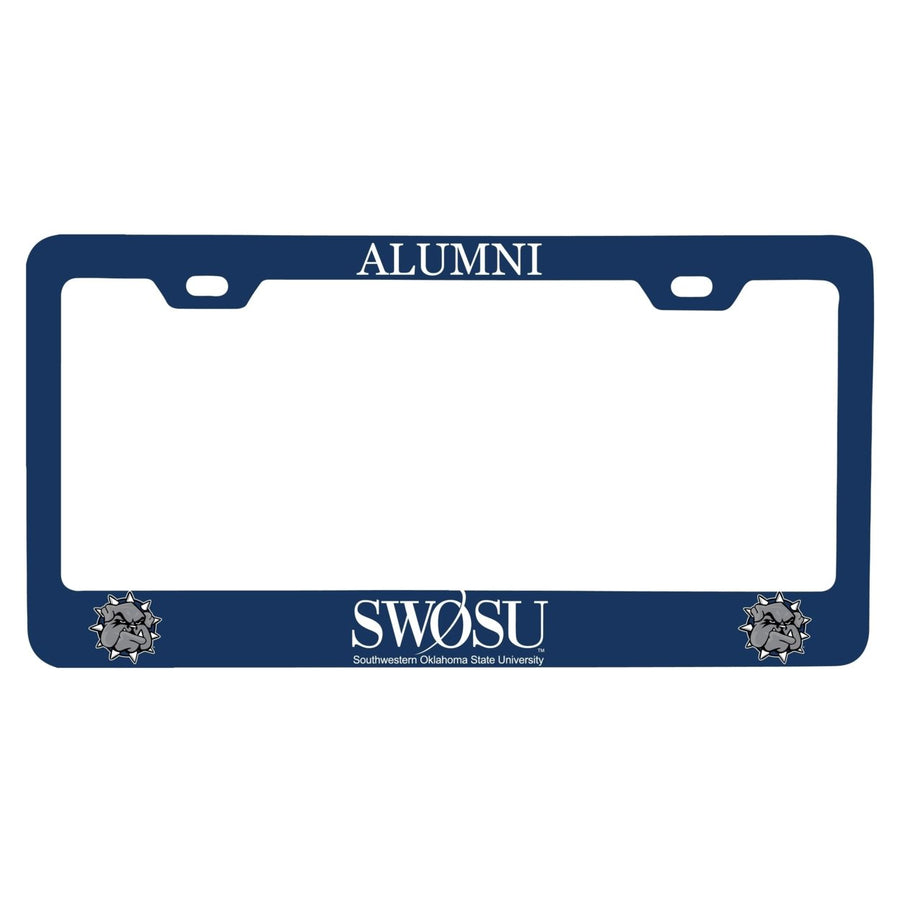 NCAA Southwestern Oklahoma State University Alumni License Plate Frame - Colorful Heavy Gauge Metal, Officially Licensed Image 1