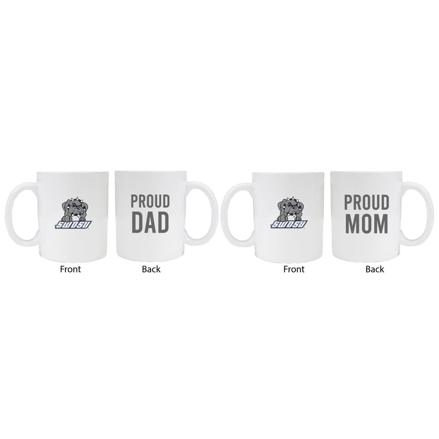 Southwestern Oklahoma State University Proud Mom And Dad White Ceramic Coffee Mug 2 pack (White) Image 1