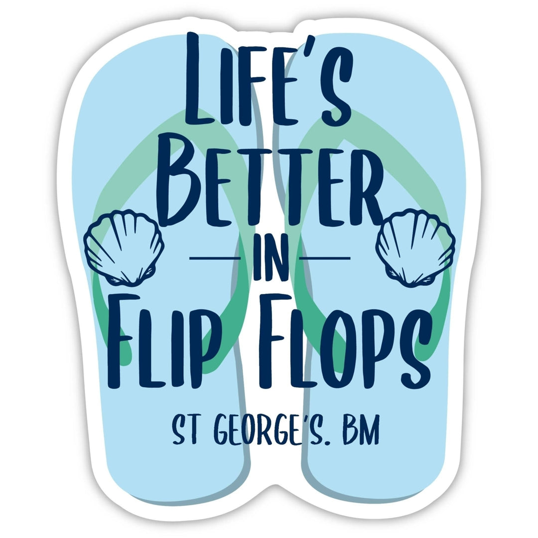 St GeorgeS Bermuda Souvenir 4 Inch Vinyl Decal Sticker Flip Flop Design Image 1