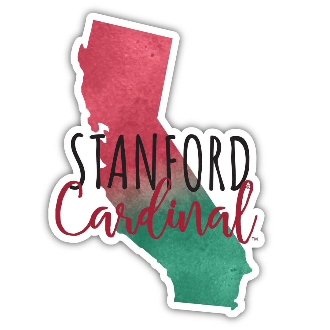 Stanford University 2-Inch on one of its sides Watercolor Design NCAA Durable School Spirit Vinyl Decal Sticker Image 1