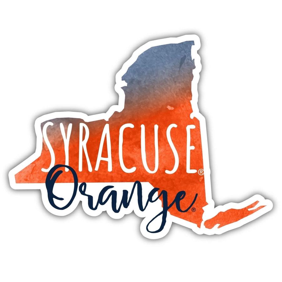 Syracuse Orange 4-Inch Watercolor State Shaped NCAA Vinyl Decal Sticker for Fans, Students, and Alumni Image 1