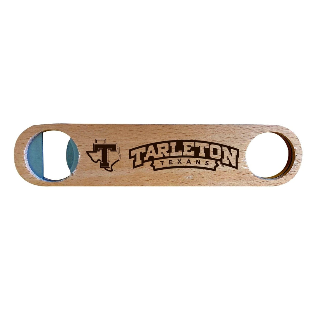 Tarleton State University NCAA Elegant Laser-Etched Wooden Bottle Opener - Collegiate Bar Accessory Image 1