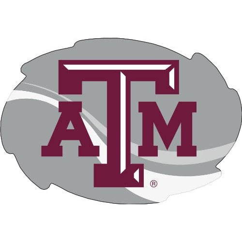 Texas AandM Aggies Stripe Design Swirl Shape 5x6-Inch NCAA High-Definition Magnet - Versatile Metallic Surface Adornment Image 1