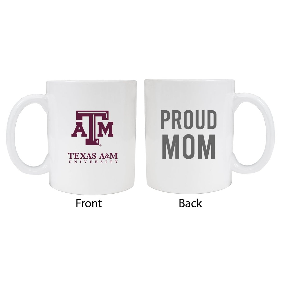 Texas AandM Aggies Proud Mom Ceramic Coffee Mug - White Image 1