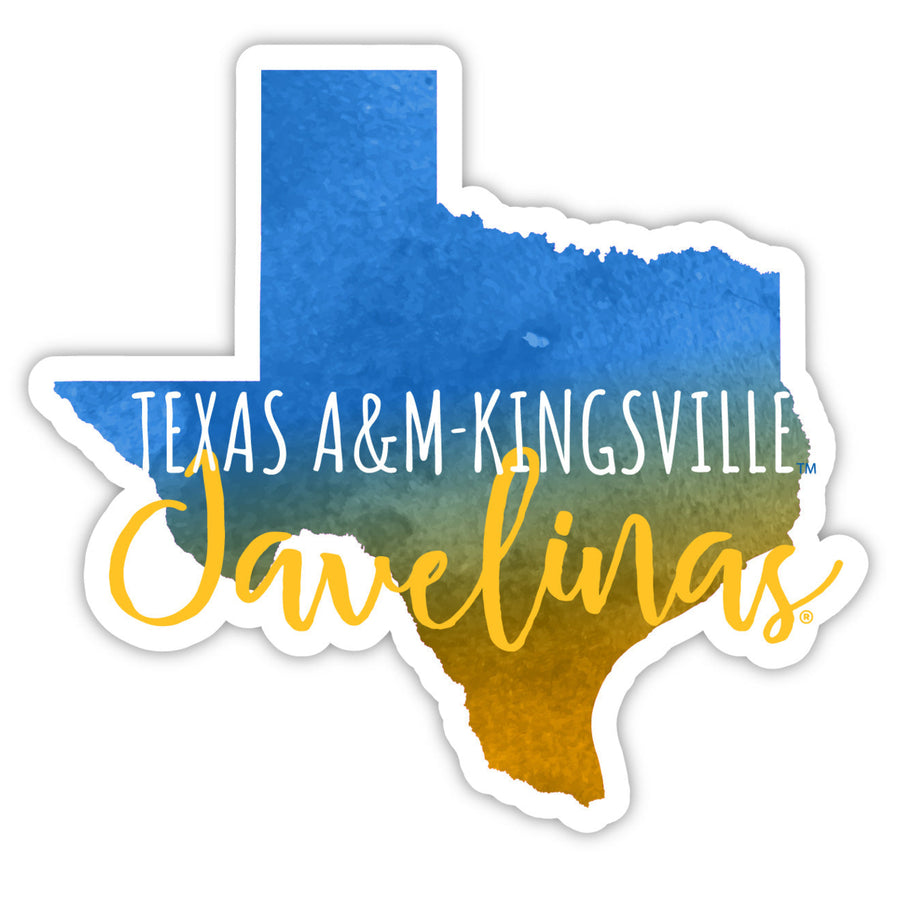 Texas AandM Kingsville Javelinas 2-Inch on one of its sides Watercolor Design NCAA Durable School Spirit Vinyl Decal Image 1