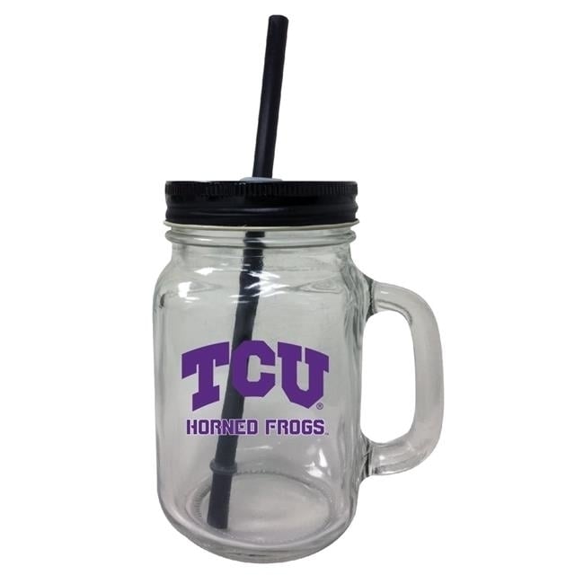 Texas Christian University 16 oz Mason Jar Glass Image 1