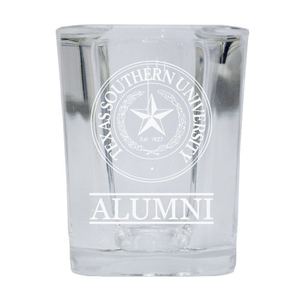 Texas Southern University Alumni Etched Square Shot Glass Image 1