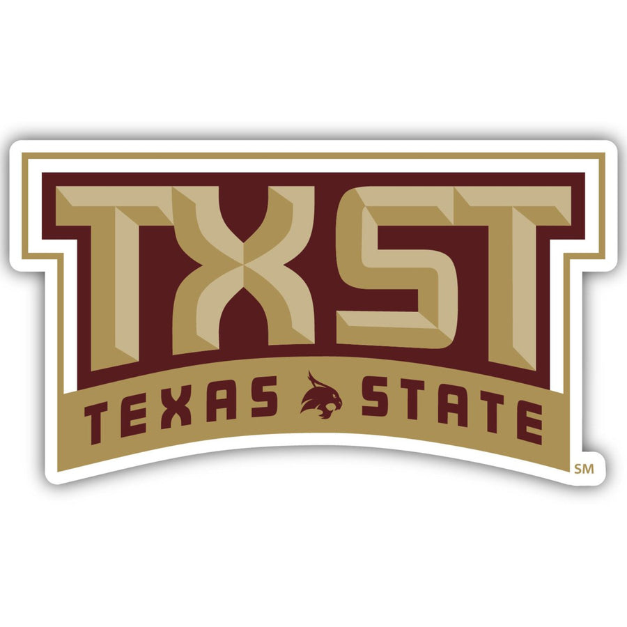 Texas State Bobcats 4-Inch Elegant School Logo NCAA Vinyl Decal Sticker for Fans, Students, and Alumni Image 1