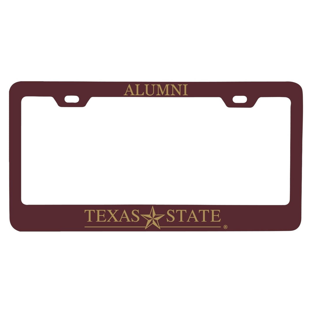 NCAA Texas State Bobcats Alumni License Plate Frame - Colorful Heavy Gauge Metal, Officially Licensed Image 1