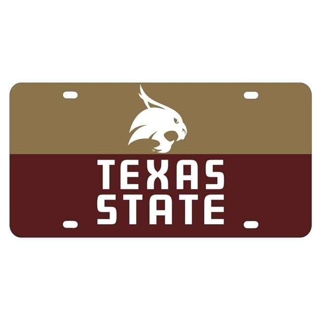 NCAA Texas State Bobcats Metal License Plate - Lightweight, Sturdy and Versatile Image 1