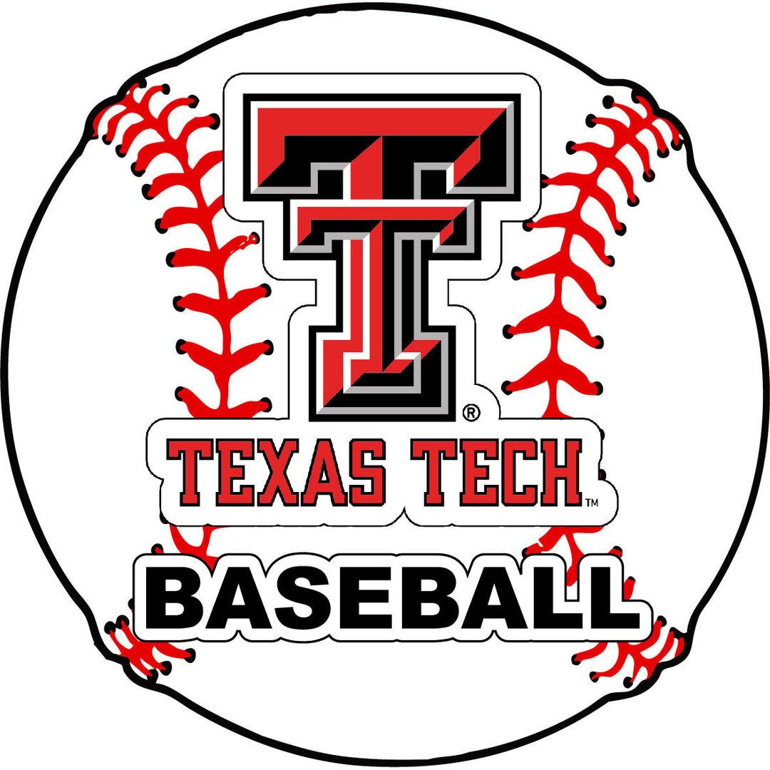 Texas Tech Red Raiders 4-Inch Round Baseball NCAA Passion Vinyl Decal Sticker Image 1