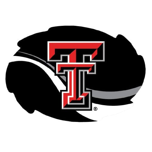 Texas Tech Red Raiders Stripe Design Swirl Shape 5x6-Inch NCAA High-Definition Magnet - Versatile Metallic Surface Image 1