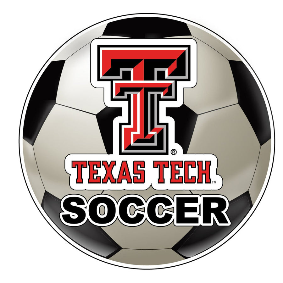 Texas Tech Red Raiders 4-Inch Round Soccer Ball NCAA Soccer Passion Vinyl Sticker Image 1