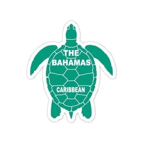 The Bahamas Caribbean 4 Inch Green Turtle Shape Decal Sticker Image 1