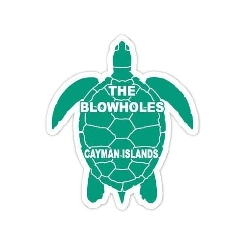 The Blowholes Cayman Islands 4 Inch Green Turtle Shape Decal Sticker Image 1