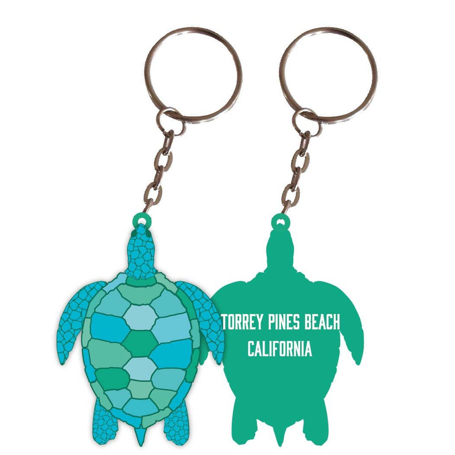 Torrey Pines Beach California Turtle Metal Keychain Image 1