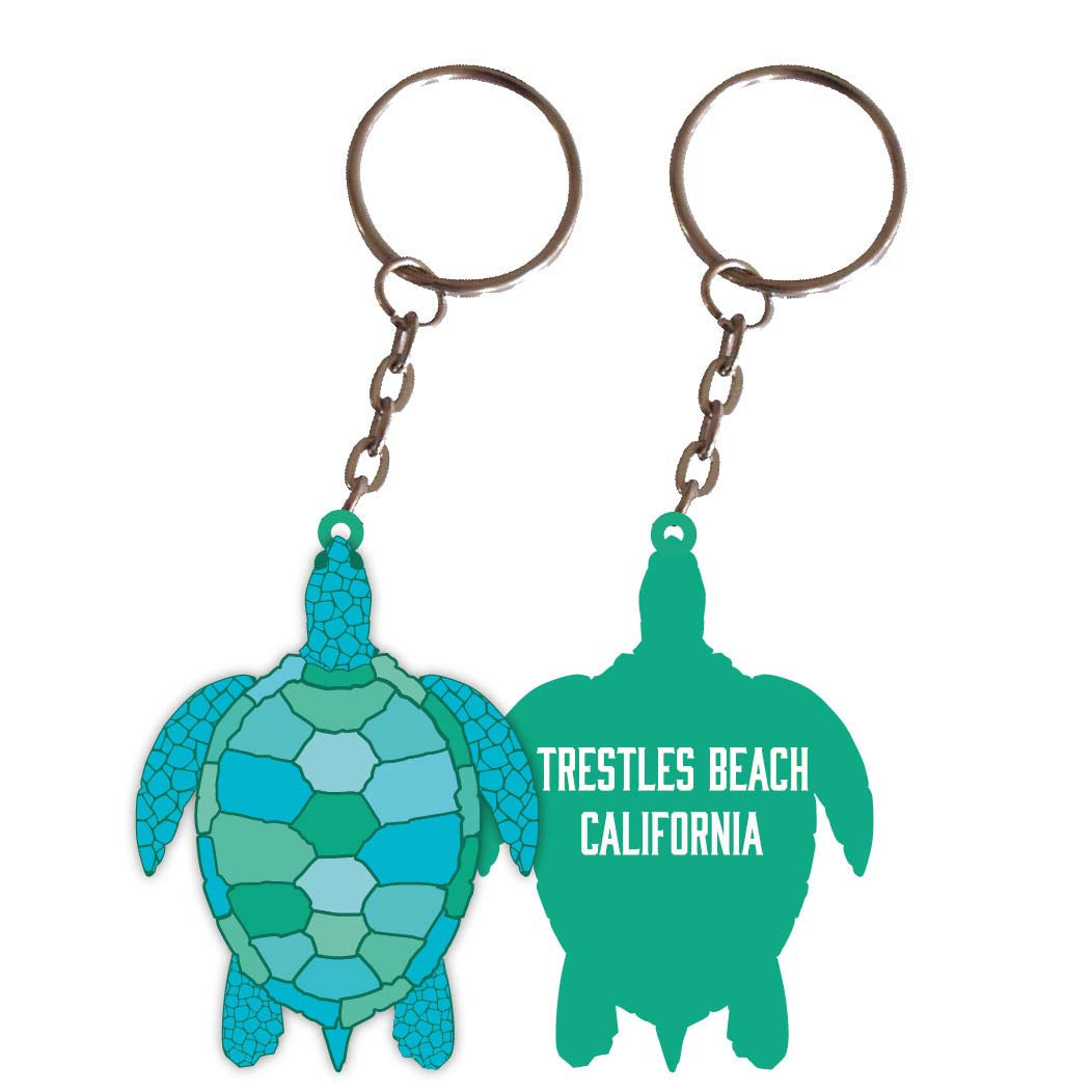 Trestles Beach California Turtle Metal Keychain Image 1