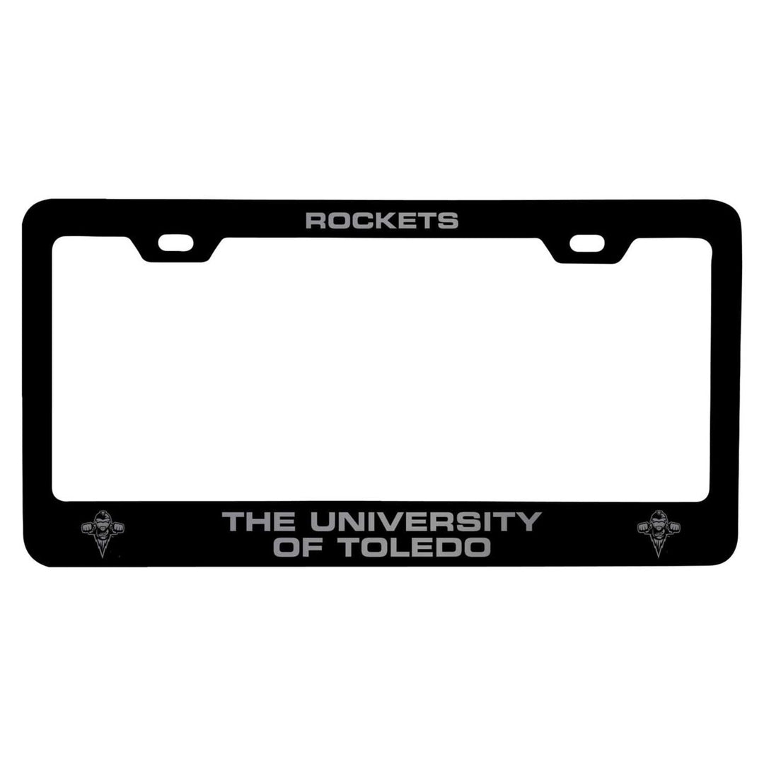 Toledo Rockets NCAA Laser-Engraved Metal License Plate Frame - Choose Black or White Color Image 1