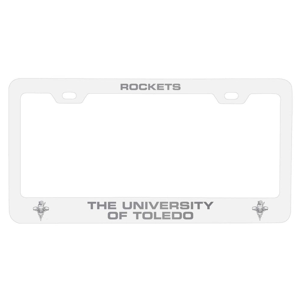 Toledo Rockets NCAA Laser-Engraved Metal License Plate Frame - Choose Black or White Color Image 2