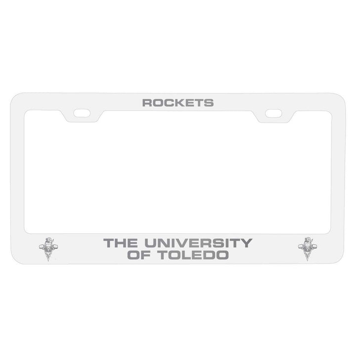 Toledo Rockets NCAA Laser-Engraved Metal License Plate Frame - Choose Black or White Color Image 2