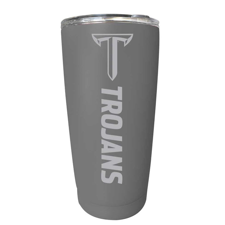 Troy University Etched 16 oz Stainless Steel Tumbler (Gray) Image 1