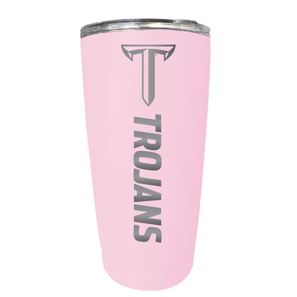 Troy University Etched 16 oz Stainless Steel Tumbler (Gray) Image 2