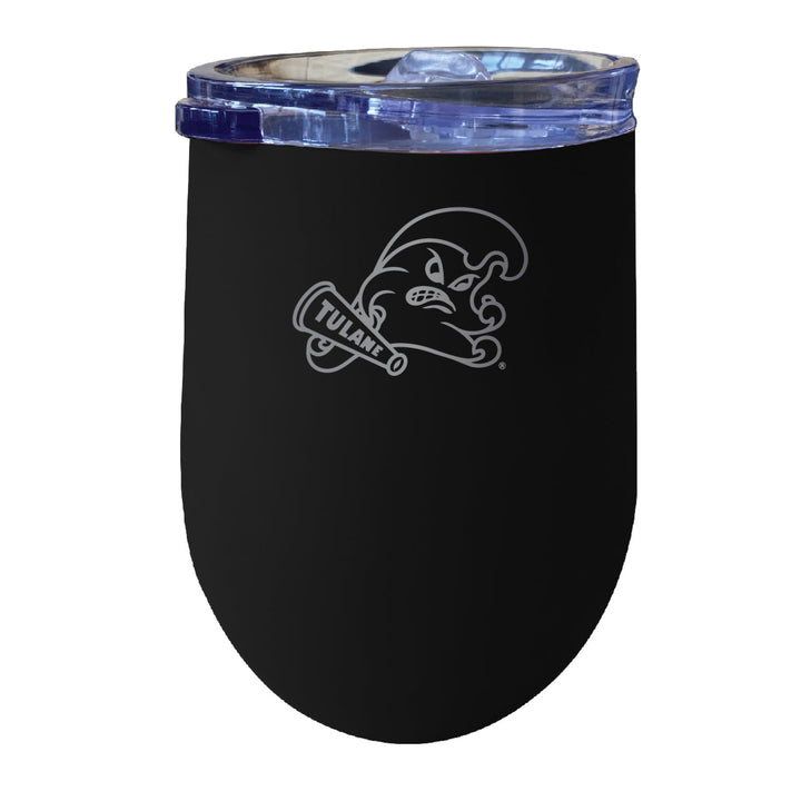 Tulane University Green Wave NCAA Laser-Etched Wine Tumbler - 12oz Stainless Steel Insulated Cup Image 1