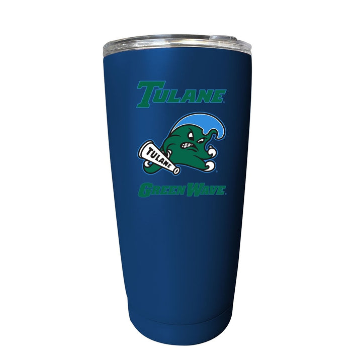 Tulane University Green Wave NCAA Insulated Tumbler - 16oz Stainless Steel Travel Mug Choose Your Color Image 1