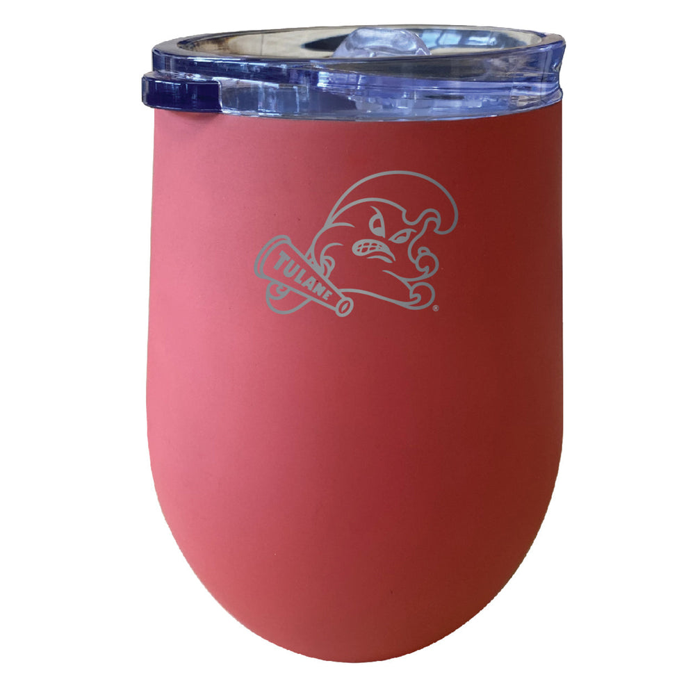 Tulane University Green Wave NCAA Laser-Etched Wine Tumbler - 12oz Stainless Steel Insulated Cup Image 2