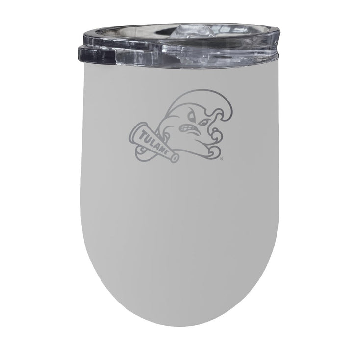 Tulane University Green Wave NCAA Laser-Etched Wine Tumbler - 12oz Stainless Steel Insulated Cup Image 1