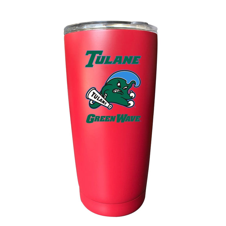 Tulane University Green Wave NCAA Insulated Tumbler - 16oz Stainless Steel Travel Mug Choose Your Color Image 2