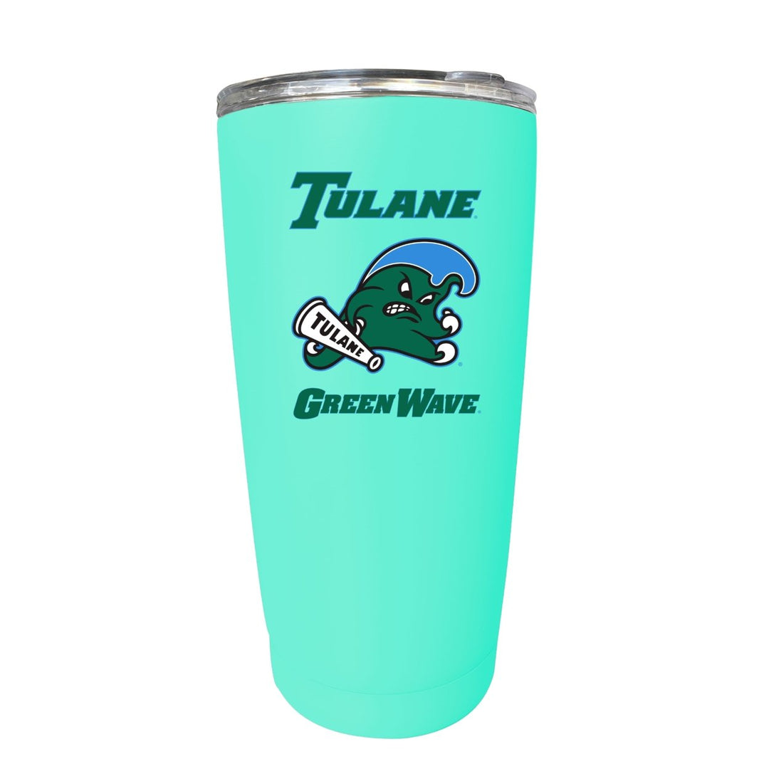 Tulane University Green Wave NCAA Insulated Tumbler - 16oz Stainless Steel Travel Mug Choose Your Color Image 1