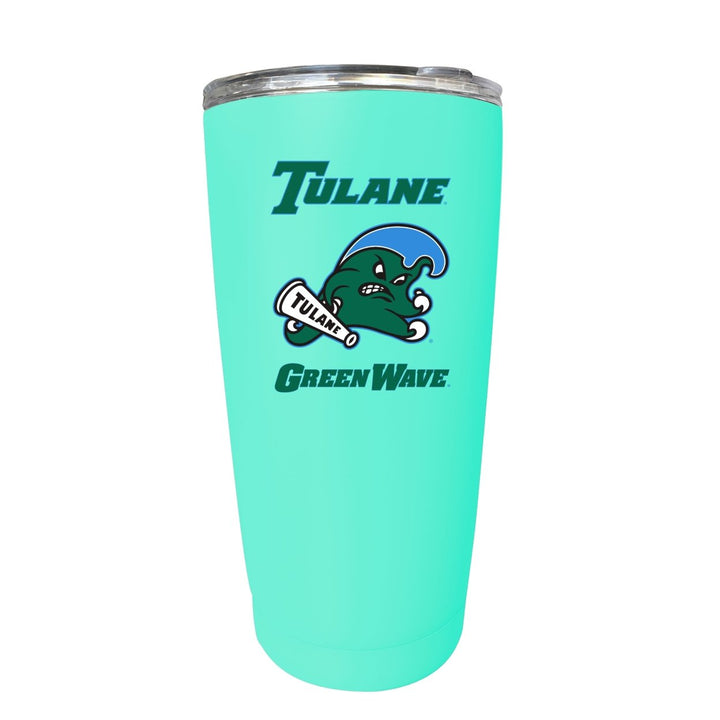 Tulane University Green Wave NCAA Insulated Tumbler - 16oz Stainless Steel Travel Mug Choose Your Color Image 3