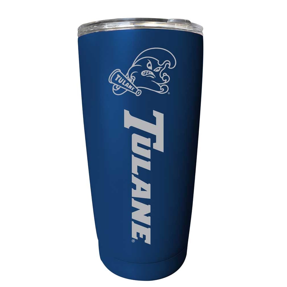 Tulane University Green Wave NCAA Laser-Engraved Tumbler - 16oz Stainless Steel Insulated Mug Choose Your Color Image 1