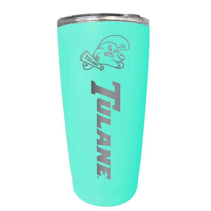 Tulane University Green Wave NCAA Laser-Engraved Tumbler - 16oz Stainless Steel Insulated Mug Choose Your Color Image 3