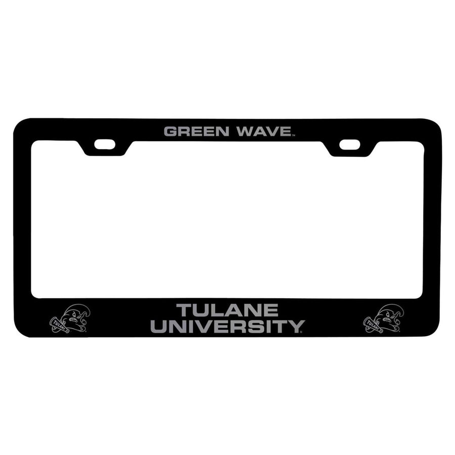 Tulane University Green Wave NCAA Laser-Engraved Metal License Plate Frame - Choose Black or White Color Image 1