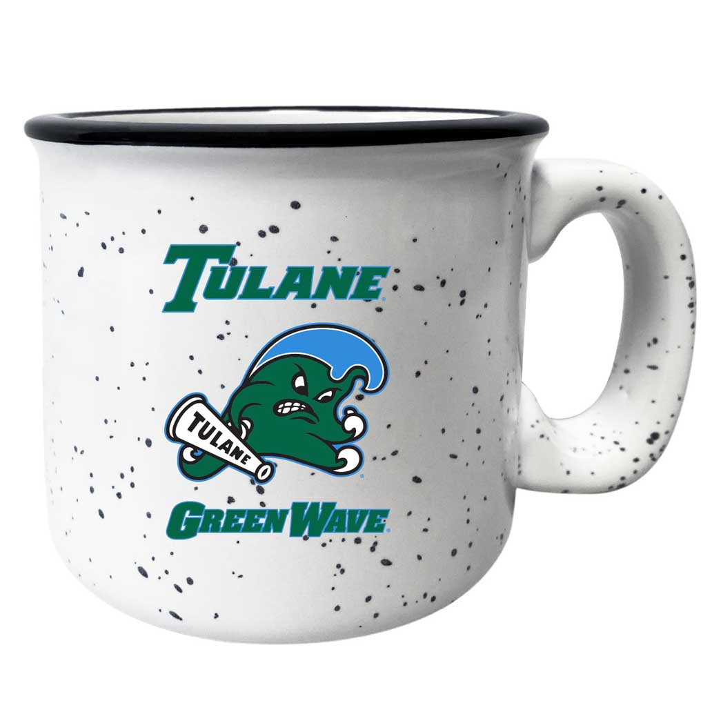 Tulane University Green Wave Speckled Ceramic Camper Coffee Mug - Choose Your Color Image 2