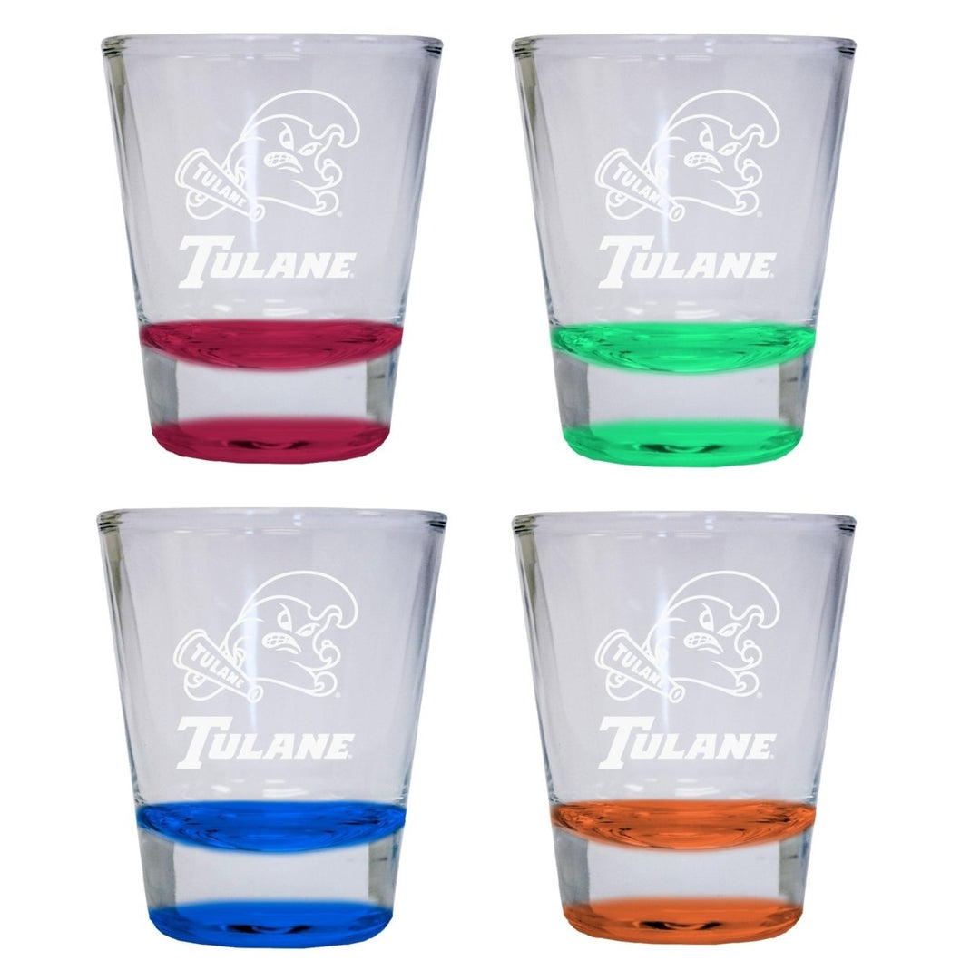 NCAA Tulane University Green Wave Collectors 2oz Laser-Engraved Spirit Shot Glass Green Image 1